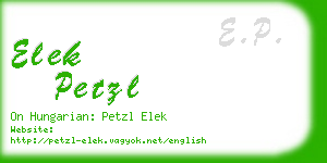 elek petzl business card